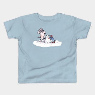 Winter Fun Making a Snow Yeti Kids T-Shirt